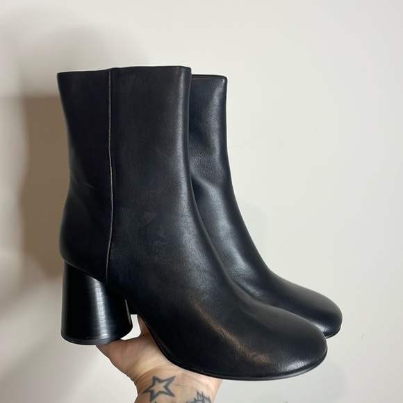 ASH | Women’s Black Calf Leather Clone Block Heel Booties Size 11 NWOB - Picture 2 of 10